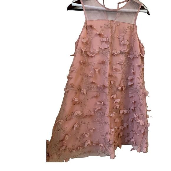 BCBGeneration Embroidered Floral Applique Chiffon Dress Size Small - Picture 4 of 10